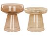 Beistelltisch 2er Set LAGUNA/CALDERA Glas Goldbraun