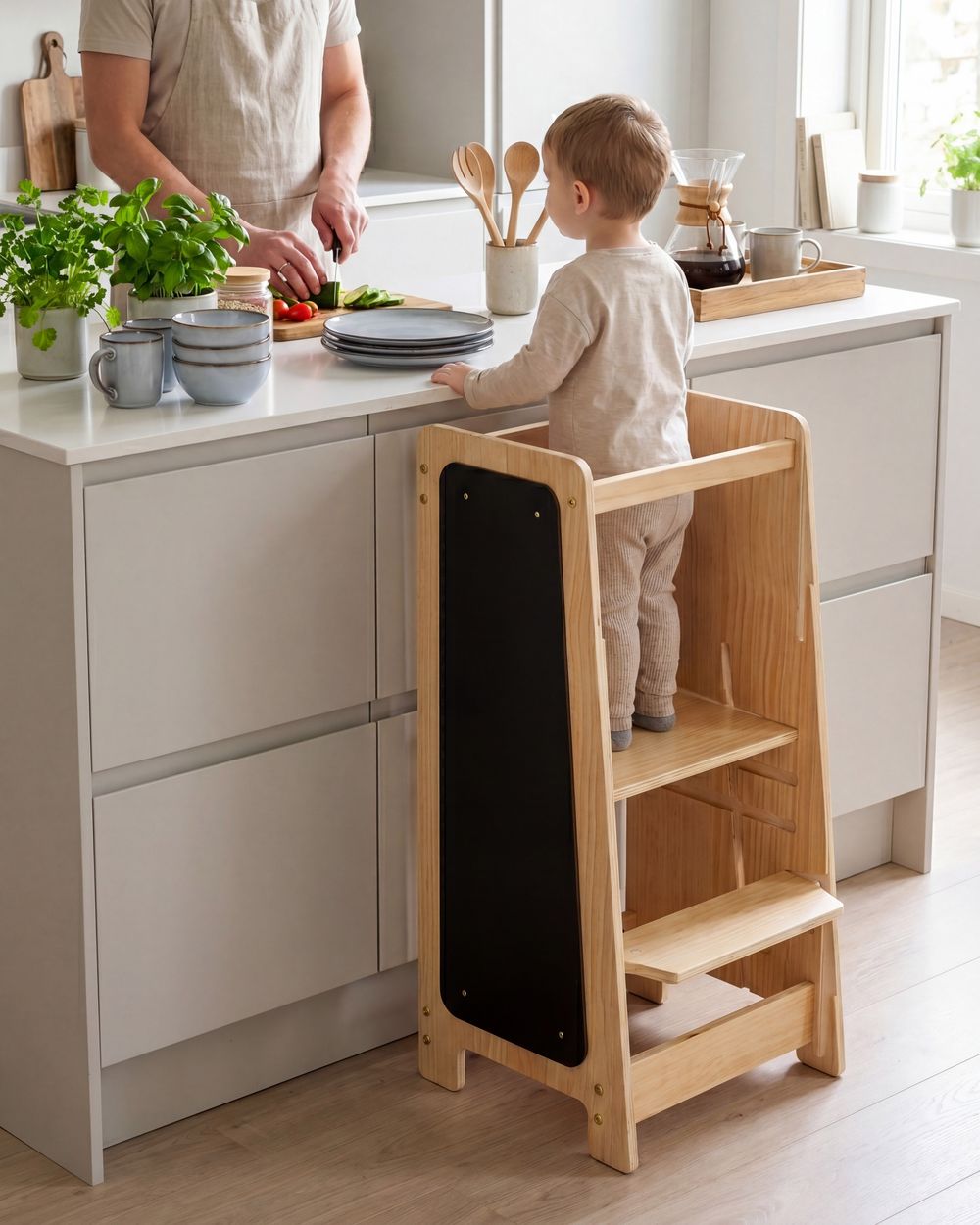 Kitchen Helper KLORI Pine Wood Light Brown