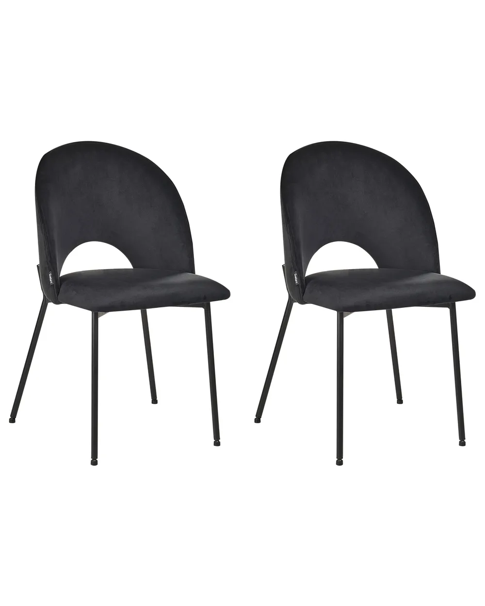 Esszimmerstuhl 2er Set COVELO Samtstoff Schwarz
