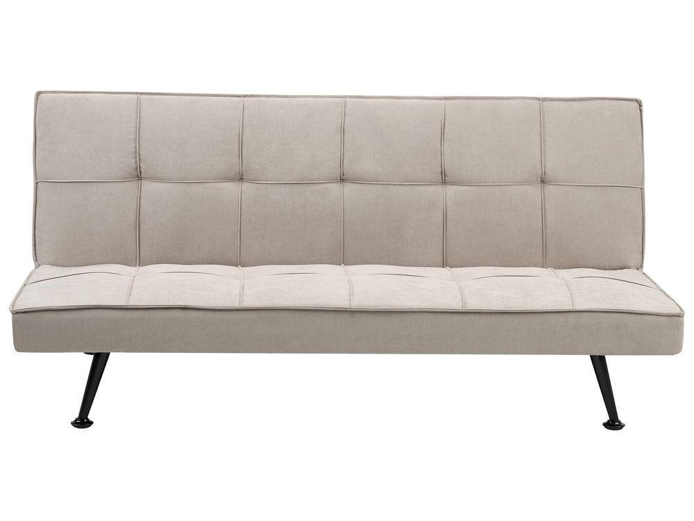 Sofa Bed 2 Seater HASLE Fabric Taupe