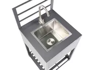 4 Piece Outdoor Kitchen Set with Sink VIGGIANO Grey Metal_981014