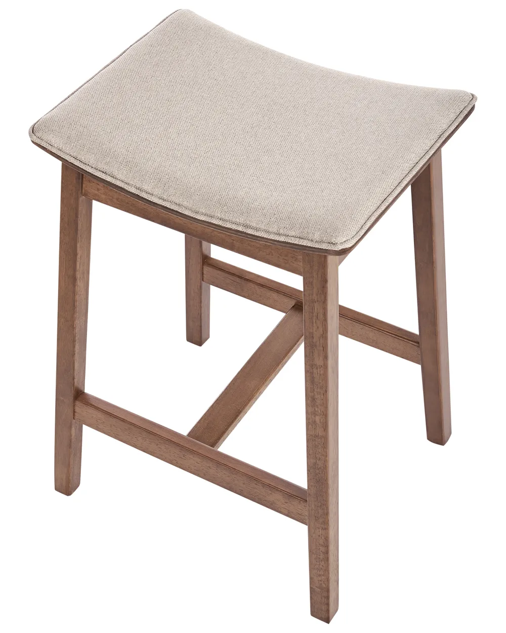 Set mit 2 Barhockern DIXON Holz Dunkelbraun / Beige_949294