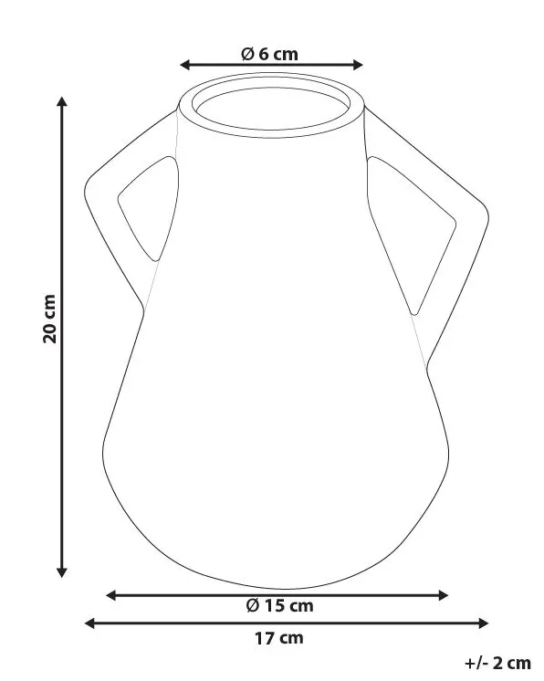 Blumenvase FERMI 20 cm Keramik Schwarz_846201