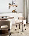 Esszimmerstuhl 2er Set SANILAC Bouclé Beige