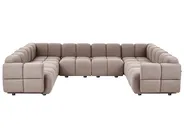Modular U-Shape Sofa 8 Seater MAKSABERG Fabric Taupe_1136425