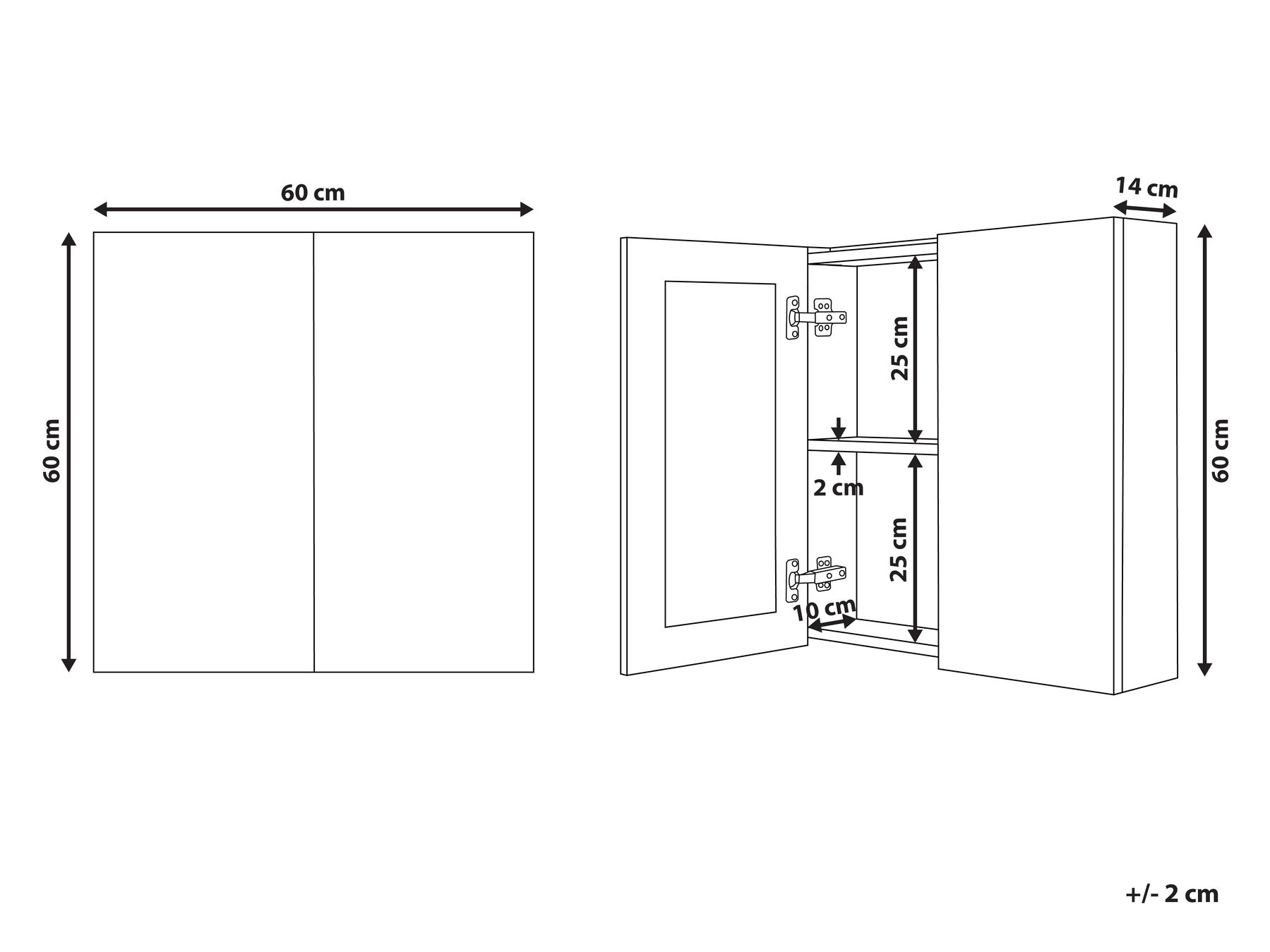 Bad-Spiegelschrank NAVARRA 60 cm 60 cm Schwarz_905859