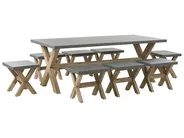 Gartenmöbel Set mit Hockern 8-Sitzer OLBIA Beton Grau_771468