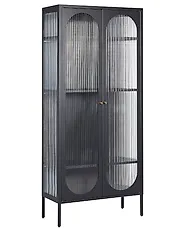 Glazen vitrinekast FOXTON 80 cm Metaal Zwart_850352