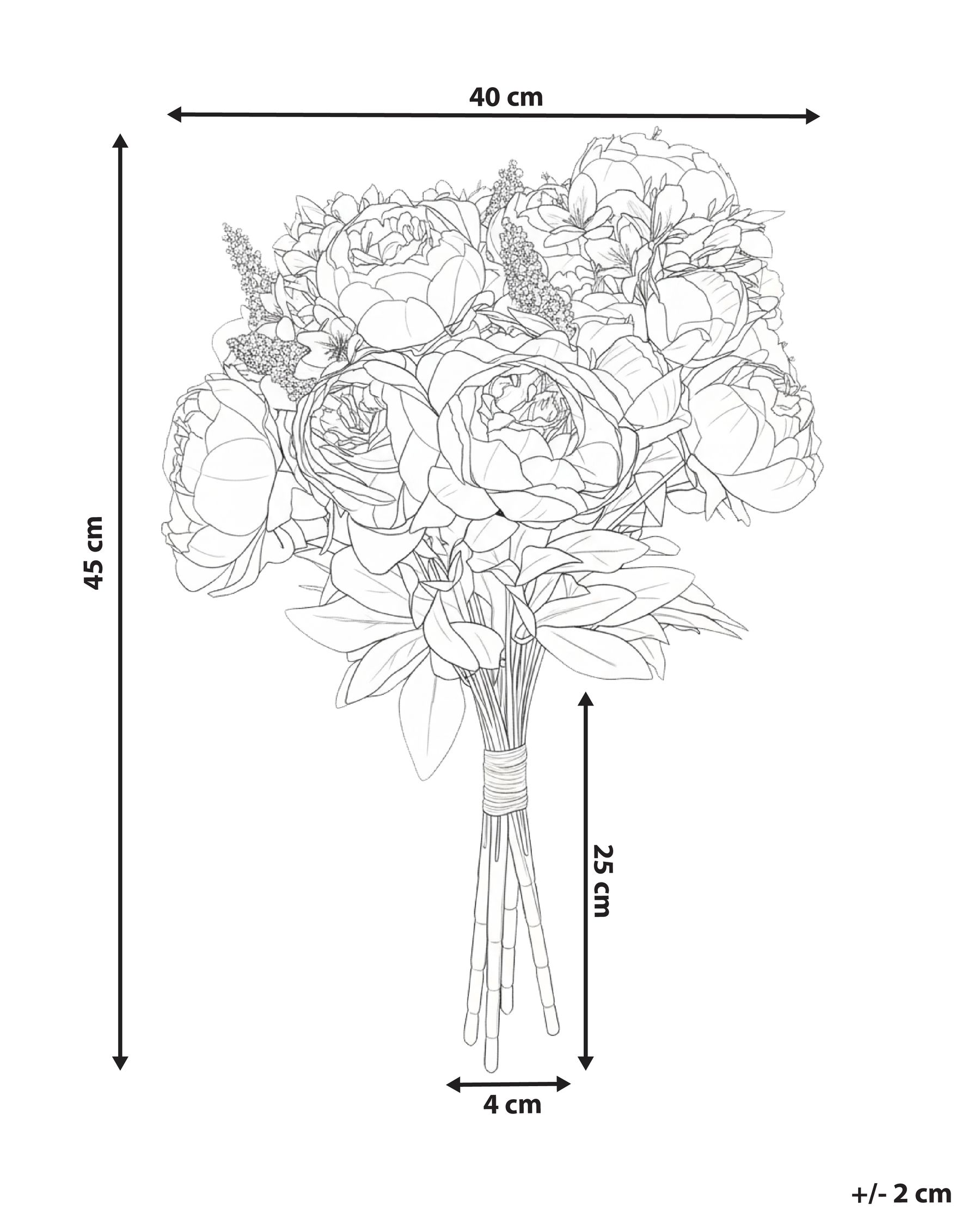 Künstlicher Blumenstrauß RAPOSA 45 cm Pastellrosa_1028426