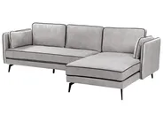 Ecksofa 3-Sitzer ALTAN Samtstoff Hellgrau linksseitig_878521