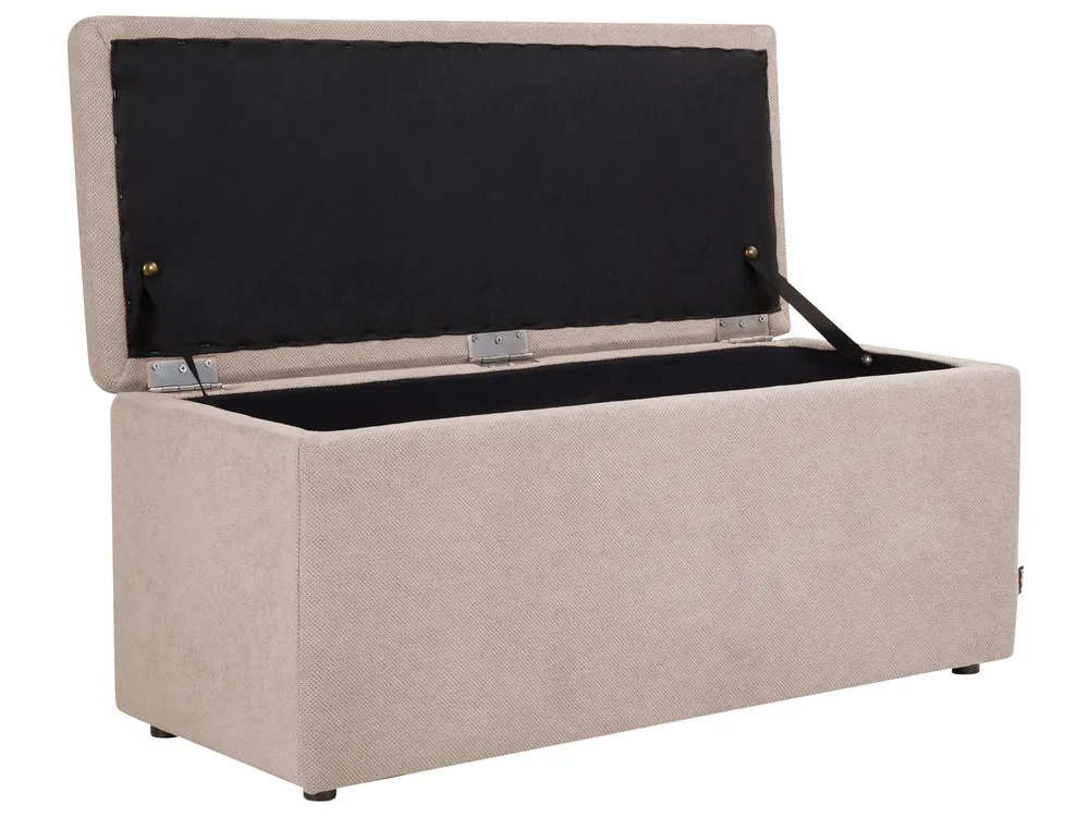 Ottomane mit Stauraum OREM Stoff Beige_924256