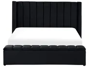 Bett mit Stauraumbank NOYERS Samtstoff Schwarz 180 x 200 cm_834576