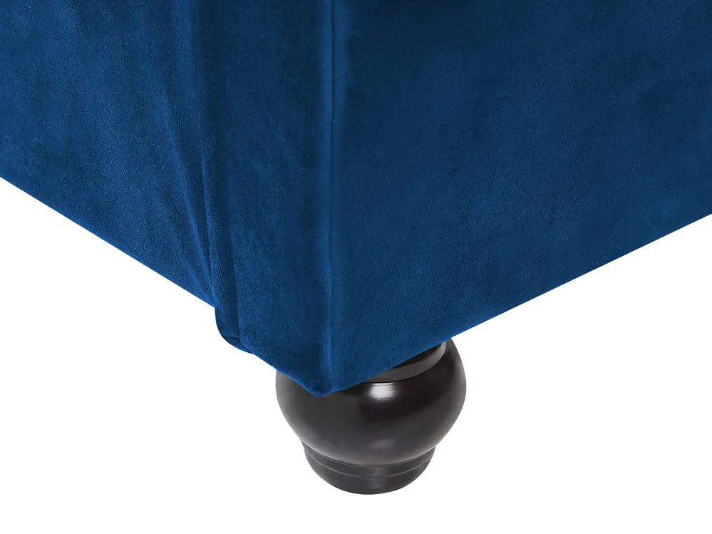 Wasserbett Samtstoff AVALLON 180 x 200 cm Marineblau_846978