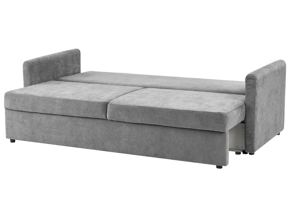 Sofa Bed 3 Seater BLEIK with Storage Chenille Light Grey_944958