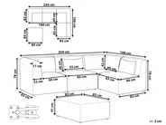 Modul Ecksofa 4-Sitzer LEMVIG mit Ottomane Cord Grün linksseitig_875853