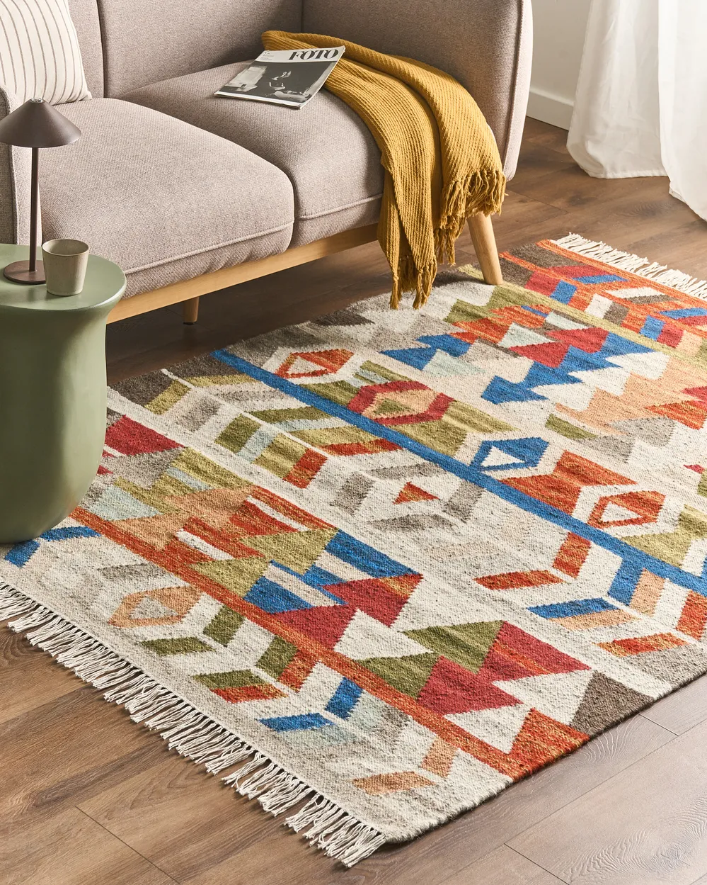 Teppich KAGHSI Bunt 140 x 200 cm Kelim Wolle