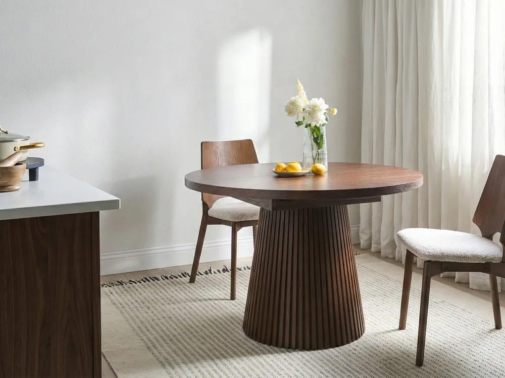 Extending Dining Table MOORE Dark Ash Wood 120/160 cm 120 cm_1059579