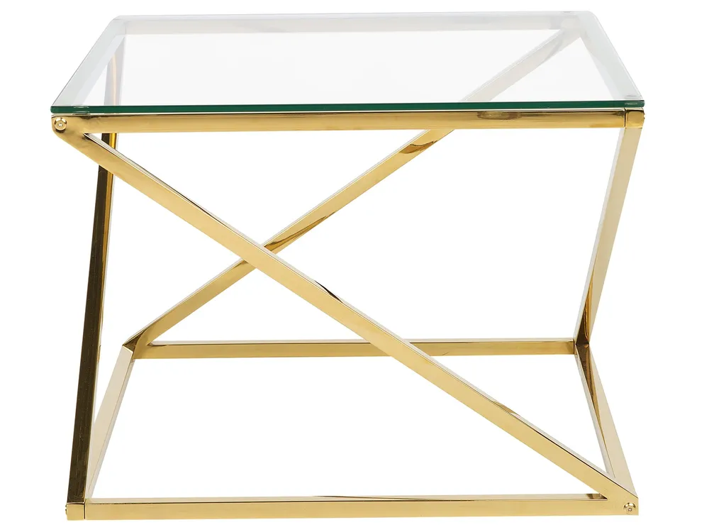 Coffee Table BEVERLY Glass Gold_733190