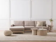 Ecksofa 4-Sitzer SIGGARD Stoff Taupe rechtsseitig_944880