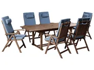 Gartenmöbel Set 6-Sitzer AMANTEA PREMIUM Akazienholz Blau_1070853