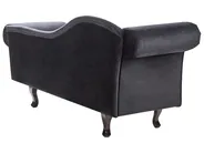Linksseitige Chaiselongue LATTES II mit Kissen Samtstoff Schwarz_947552