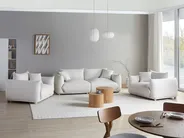 Sofa Set 5-Sitzer LUVOS Stoff Cremeweiß_972272
