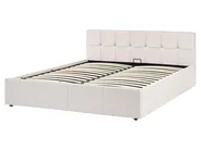 Ottoman Bed LAURESSES Fabric Light Beige 160 x 200 cm (EU King Size)_1153508