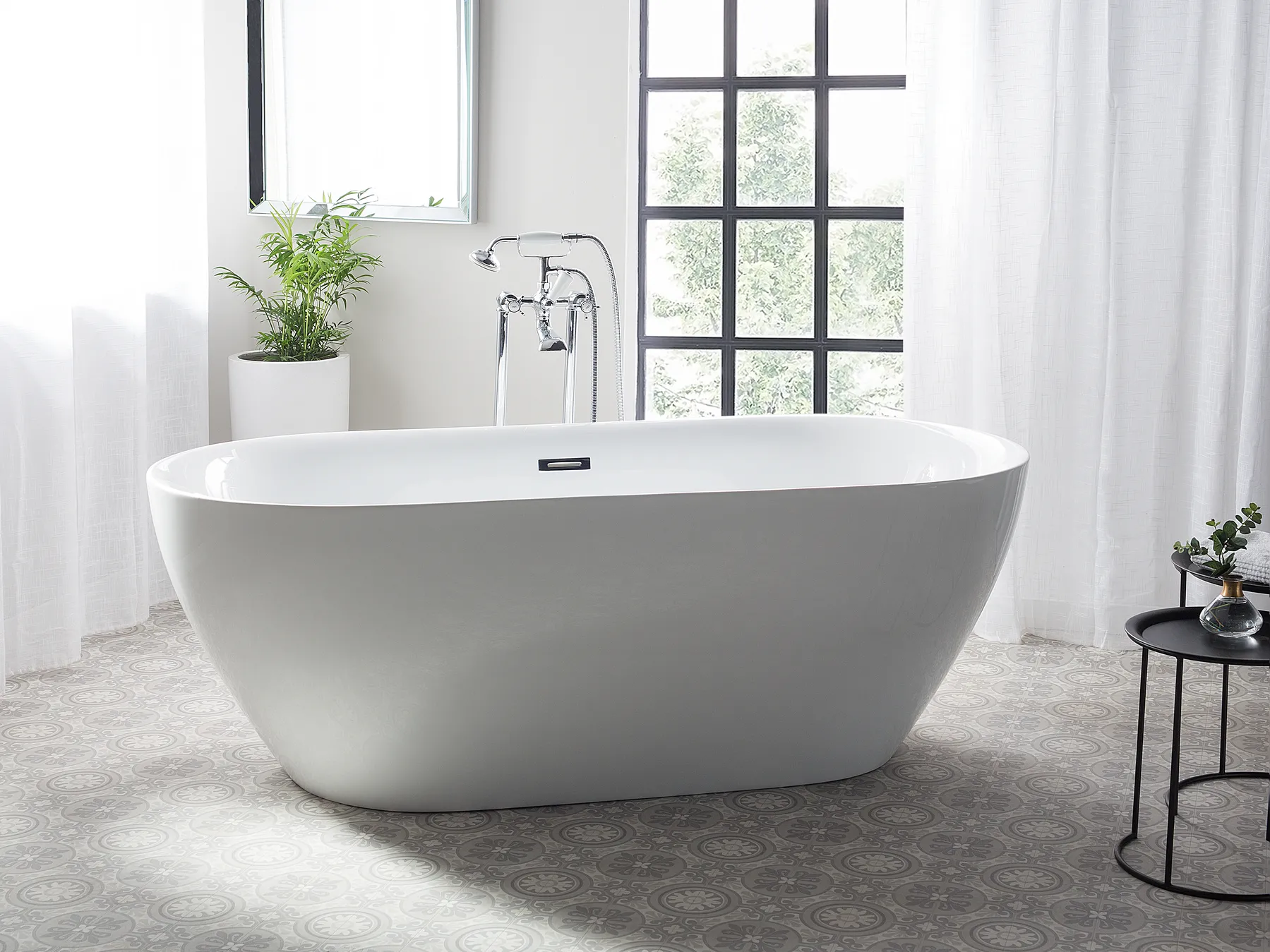 Freestanding Bathtub CARRERA 1600 x 750 mm White_798764