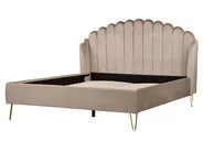 Bett mit Lattenrost Samtstoff AMBILLOU 160 x 200 cm Taupe_902472