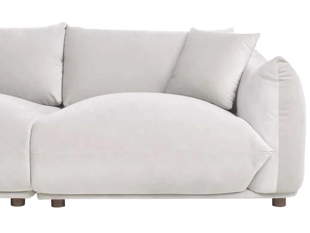 Sofa 3-Sitzer LUVOS Samtstoff Taupe_970504