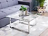 Couchtisch CRYSTAL Sicherheitsglas Silber