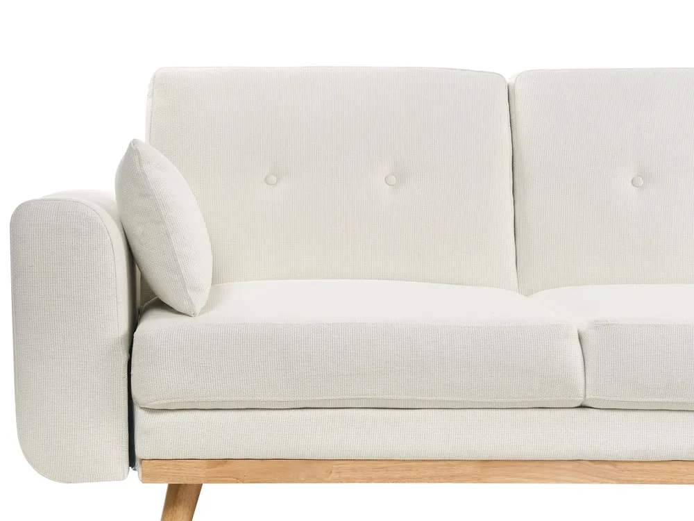 Eckschlafsofa 3-Sitzer KAARINA Stoff Weiß linksseitig_1100064
