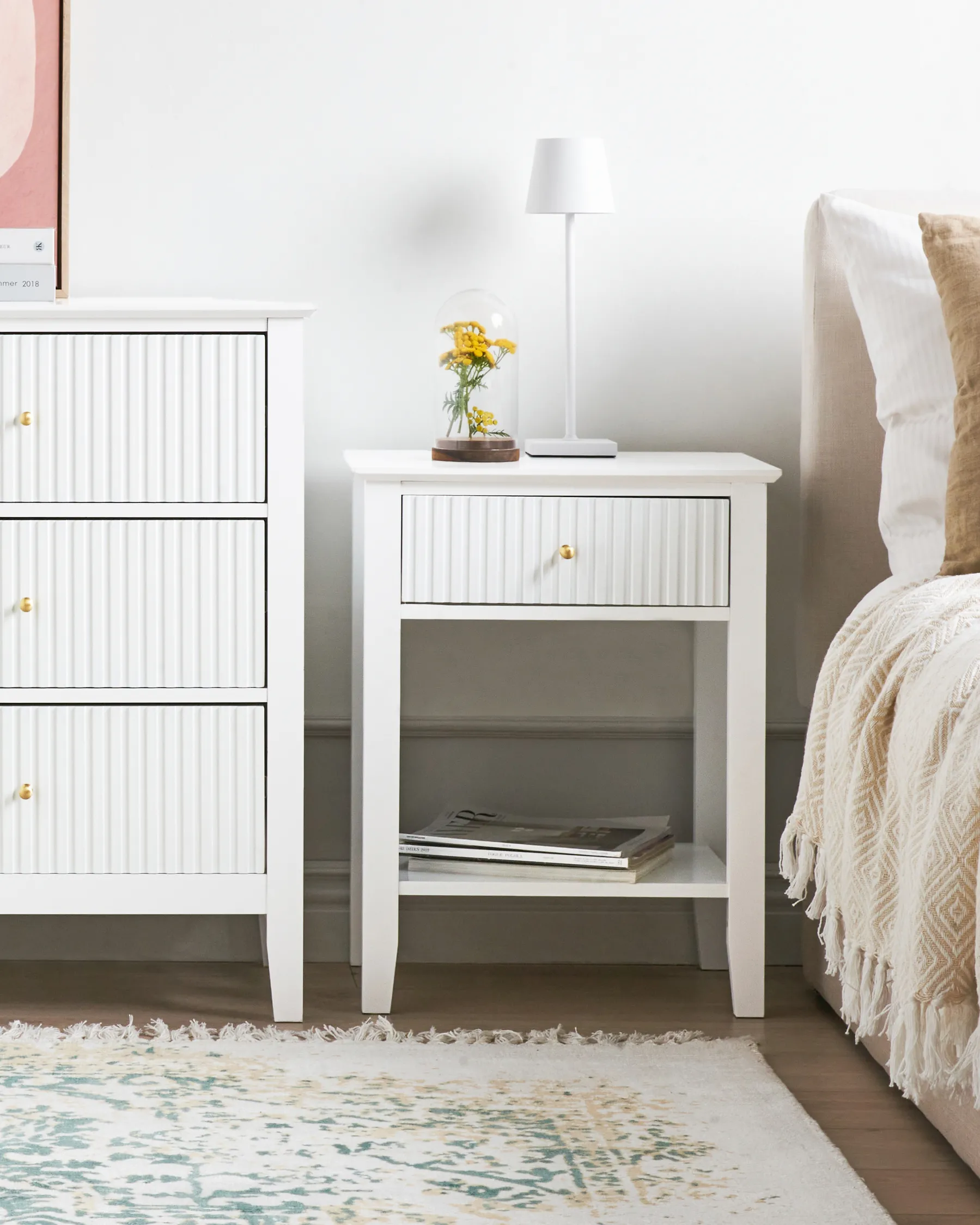 1 Drawer Bedside Table ASSISI White_942932