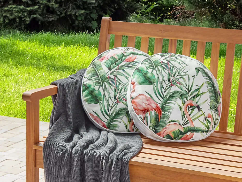 Gartenkissen 2er Set ELLERA Tiermuster 40 x 40 cm Grün