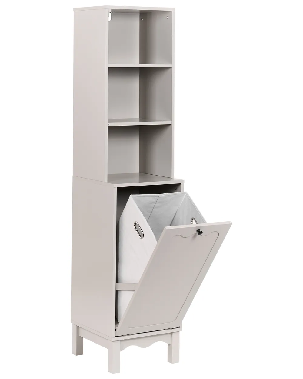 Badezimmerschrank PENON 38 cm mit Wäschekorb Hellbeige_1110098