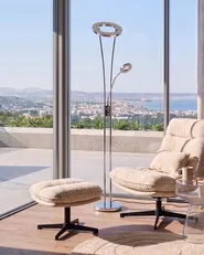 LED Floor Lamp KENNET  with Dimmer Metal Silver_1145478
