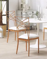 Set of 2 Dining Chairs GIRARD Metal Rose Gold_775186