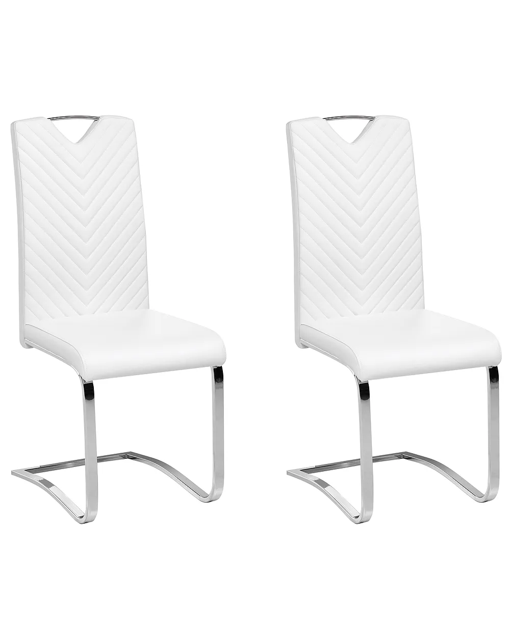 Set of 2 Dining Chairs PICKNES Faux Leather Off-White_1156945