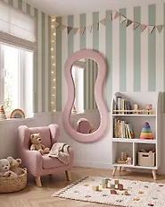 Wandspiegel PLANCHEZ 70 cm 112 cm Bouclé Rosa_1183874