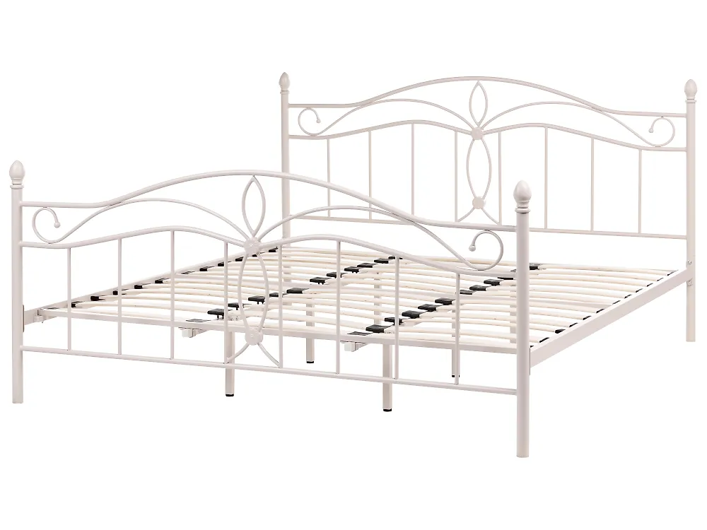 Bett mit Lattenrost Metall ANTLIA 180 x 200 cm Hellbeige_1165242