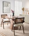 Esszimmerstuhl 2er Set AVA Holz Braun / Hellbeige