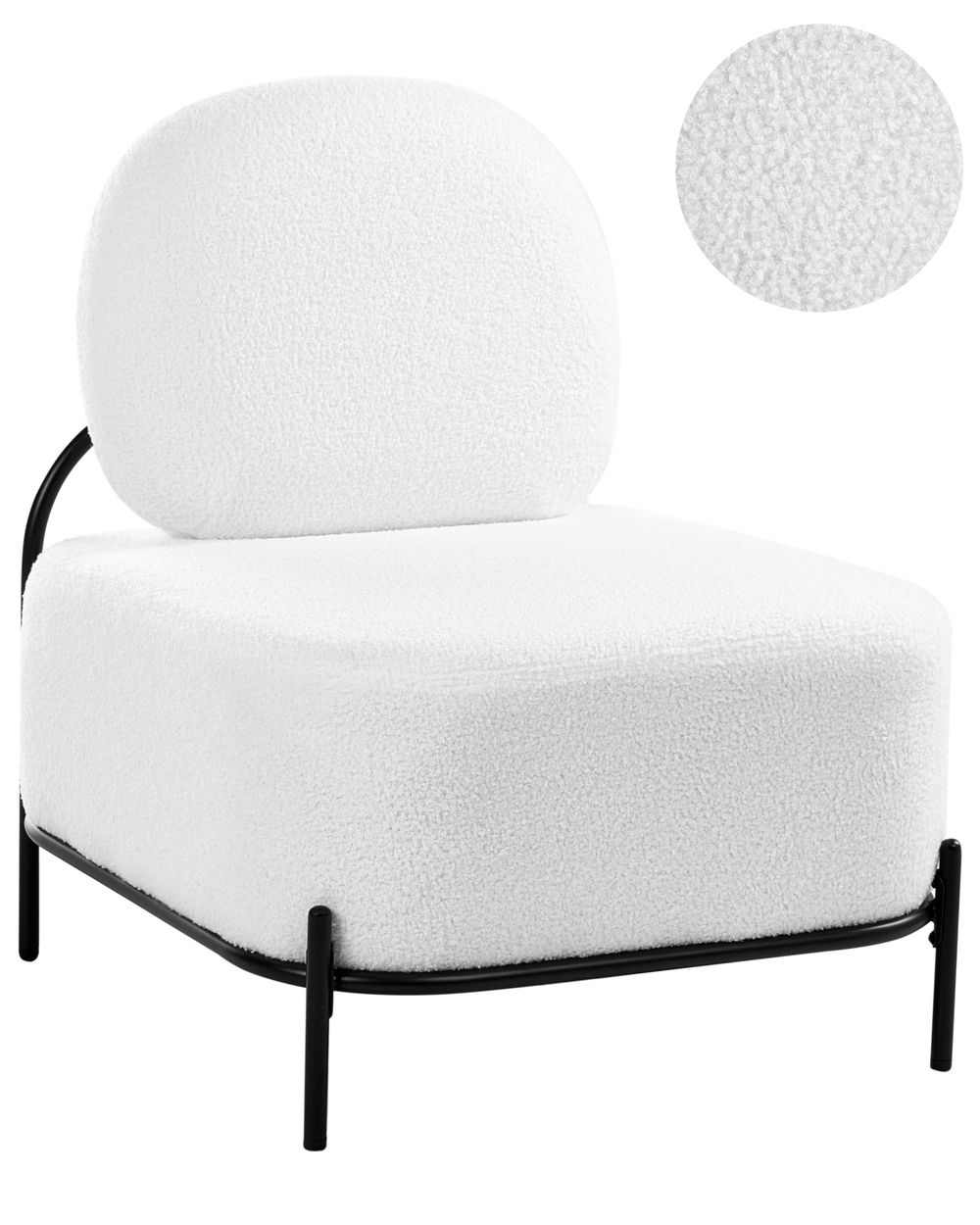 Fauteuil LUNDE Bouclé Wit