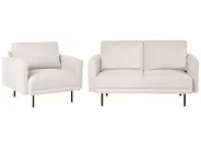 Sofa Set 3-Sitzer BREDA Stoff Hellbeige_1078170