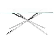Esstisch CORA Silber 160 cm 90 cm Sicherheitsglas_875833