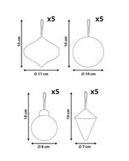 Set of 20 Christmas Tree Ornaments JOLSTRA Paper Beige_1030490