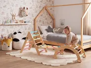 Multifunctional Climbing Arch MOAMA Pine Wood Light Brown_1083378