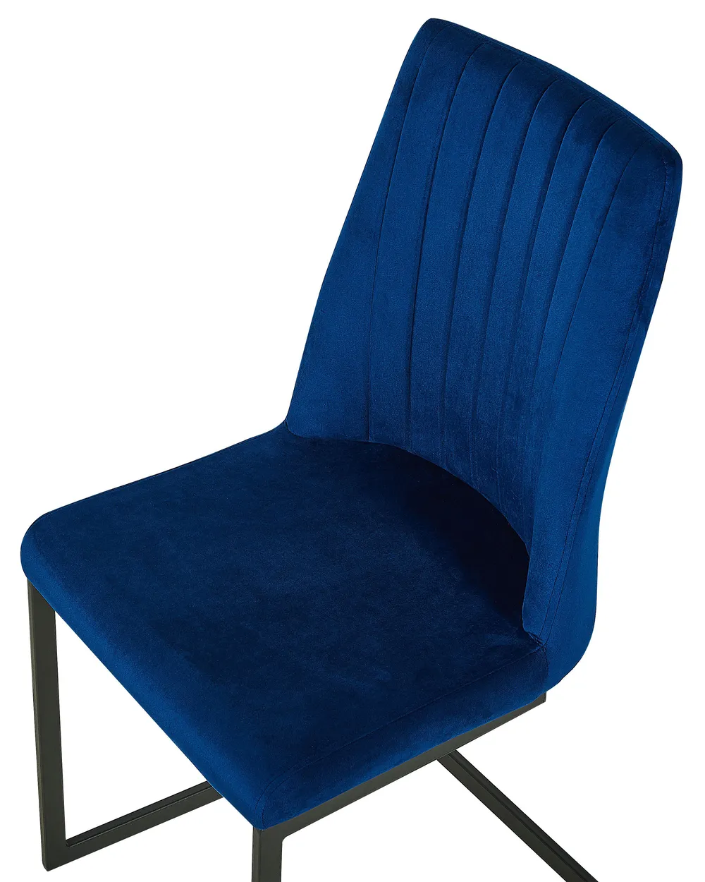 Set of 2 Dining Chairs LAVONIA Velvet Navy Blue_789989