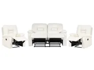 Sofa Set manuell verstellbar 4-Sitzer BERGEN Kunstleder Weiß_1064734