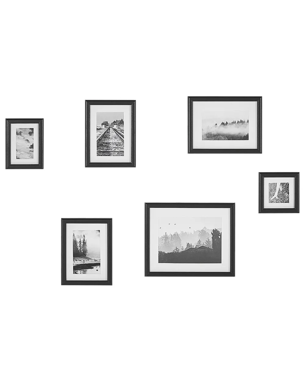 Bilderrahmen 6er Set ZINARE Landschaft Schwarz