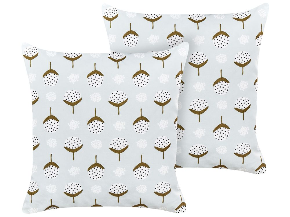 Lot de 2 coussins d'extérieur CUNEO Motif géométrique 45 x 45 cm Vert